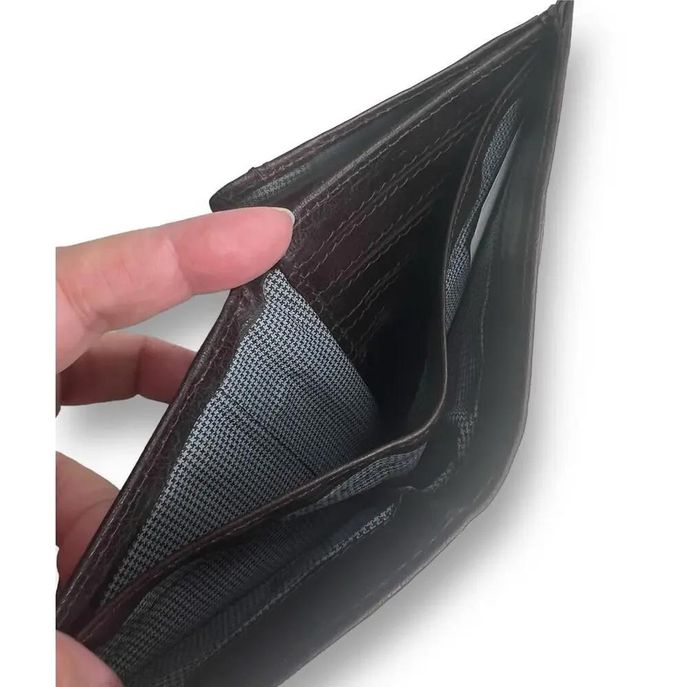 Spikes & Sparrow Baxter Mens Dark Brown Leather Wallet RFID 12 Card  Slots New